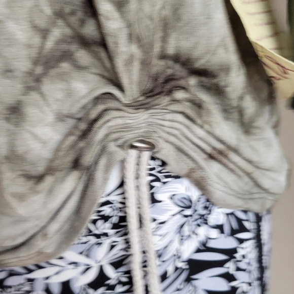 Safari water print tie dye,mesh fringed bell sleeves boho bohemian cottagecore - Picture 3 of 9